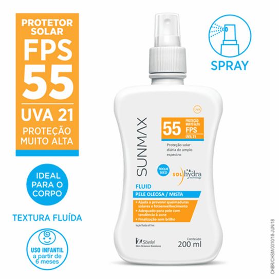 Sunmax Fluid Fps55 Pele Oleosa/ Mista 200ml
