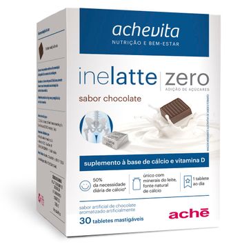 Inelatte Zero Sabor Chocolate 30 Tabletes Mastigáveis