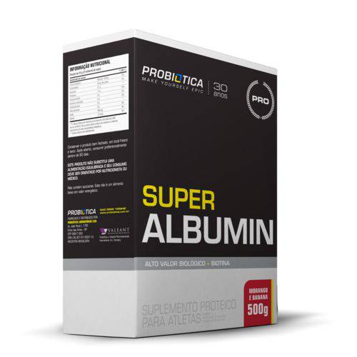Super Albumin - 500g - Probiótica - Sabor Morango e Banana