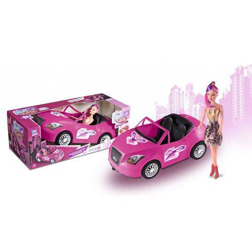 Super Carro Conversível Sport Car Rosa Girls com Boneca Zuca Toys