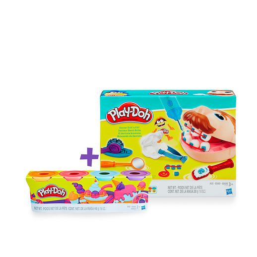 Super Kit Play Doh Dentista com 4 Potes - Hasbro