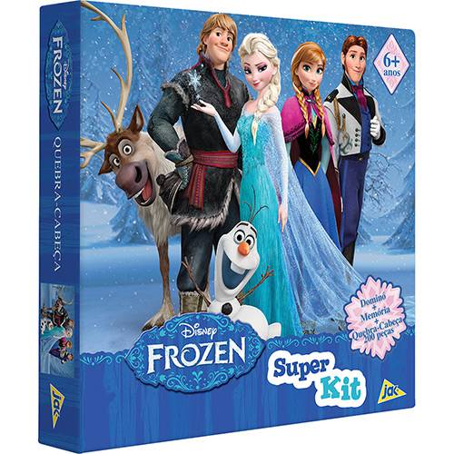 Super Kit Quebra-Cabeça + Jogo Memória + Dominó Frozen - Jak