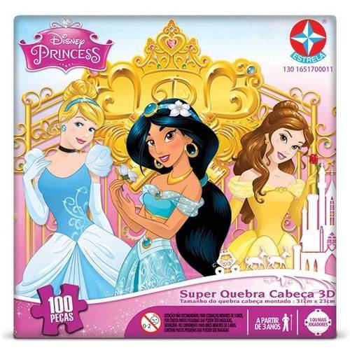 Super Quebra Cabeça 3d Princesas Disney - Estrela