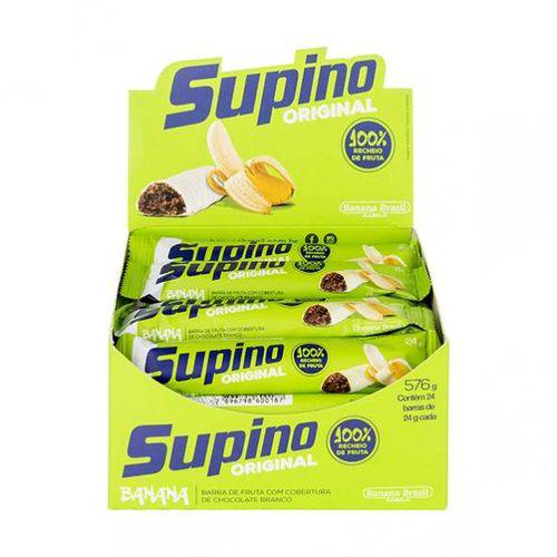 Supino Original Banana e Chocolate Branco 24g X 24 - Banana Brasil