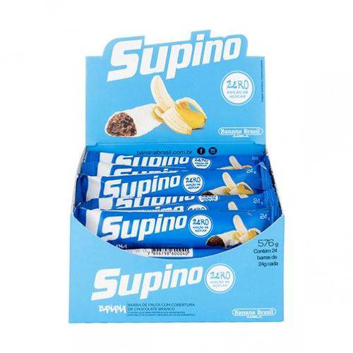 Supino Zero Banana e Chocolate Branco 24g X 24 - Banana Brasil