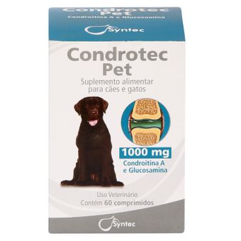 Suplemento Alimentar Condrotec Pet Syntec 1000mg C/ 60 Comprimidos para Cães e Gatos