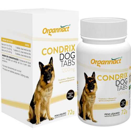 Suplemento Alimentar Organnact Condrix Dog Tabs 1200mg para Cães 60 Tabletes