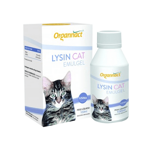 Suplemento Alimentar Organnact Lysin Cat Emulgel para Gatos 100ml