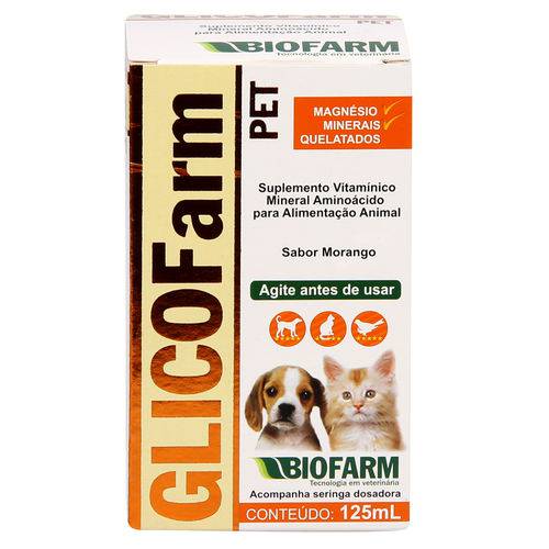 Suplemento Glicofarm Pet Biofarm 125ml
