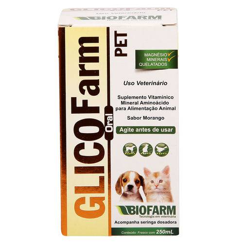 Suplemento Glicofarm Pet Biofarm 250ml