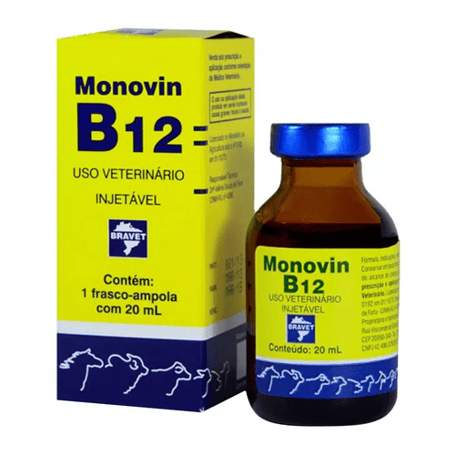 Suplemento Injetável Bravet Monovin B12 para Bovinos 20ml