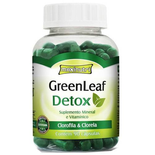 Suplemento Mineral Detox Greenleaf Clorofila e Clorela 90 Cápsulas Maxinutri