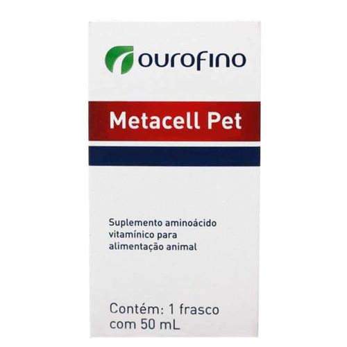Suplemento Ourofino Metacell Pet para Cães, Gatos, Roedores e Pássaros 50ml