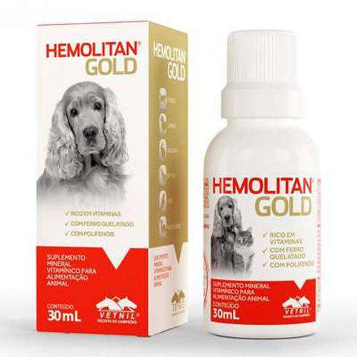 Suplemento Vetnil Hemolitan Gold Gotas - 30ml
