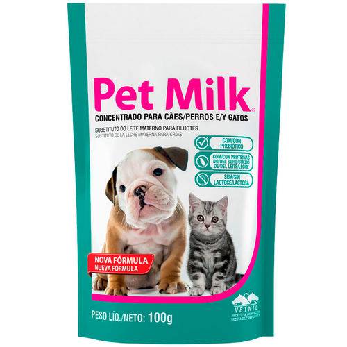 Suplemento Vetnil Substituto do Leite Materno Pet Milk 100g