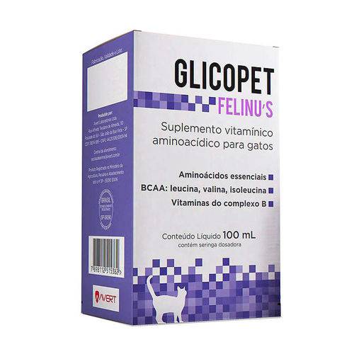 Suplemento Vitamínico Avert Glicopet Felinus 100ml
