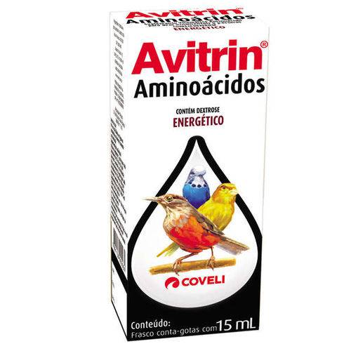 Suplemento Vitaminico Coveli Avitrin Aminoácidos para Pássaros - 15 ML