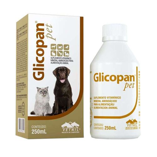 Suplemento Vitamínico em Gotas Vetnil Glicopan Pet para Cães, para Gatos e Outros Animais 250ml