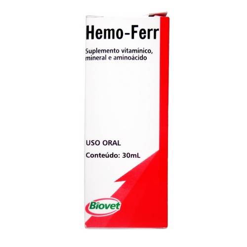 Suplemento Vitamínico Hemo-Ferr Líquido 30 Ml - Biovet