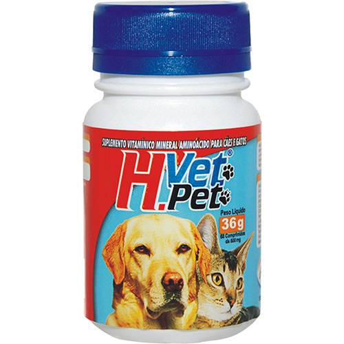 Suplemento Vitamínico Mineral Aminoácido para Cães e Gatos H Vet Pet 36G - Alivet