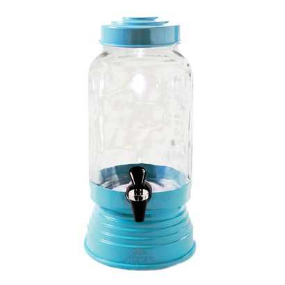 Suqueira de Vidro 3,2 Litros Azul Bebê Alumínio Vulcão