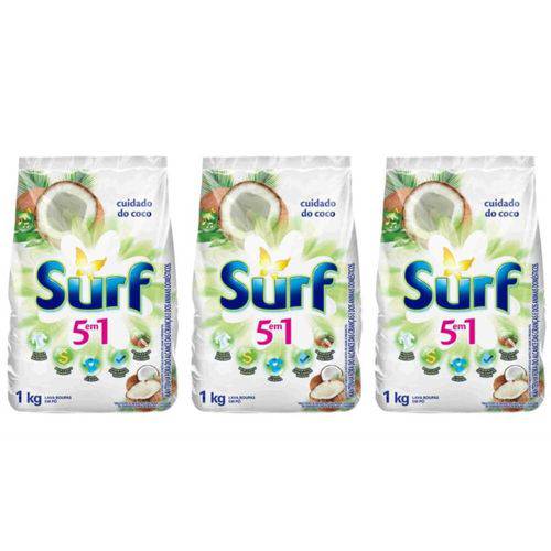 Surf Cuidado do Coco Detergente em Pó 1kg (kit C/03)