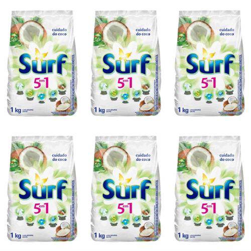 Surf Cuidado do Coco Detergente em Pó 1kg (kit C/06)