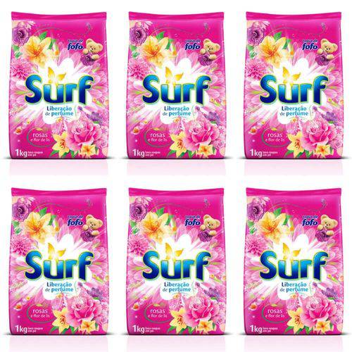 Surf Rosas e Flor de Lis Detergente em Pó 1kg (kit C/06)