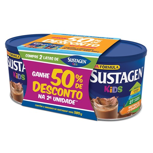 Sustagen Kids Chocolate 2 Unidades com 380g Cada + 50% de Desconto na 2ª Unidade