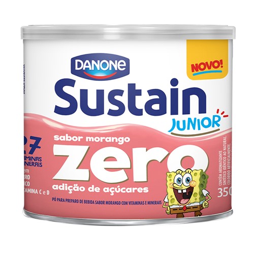 Sustain Junior Zero Adição de Açúcar Sabor Morango 350g