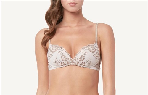 Sutiã Super Push-Up Gioia Tapestry Lace - Marrom 42C