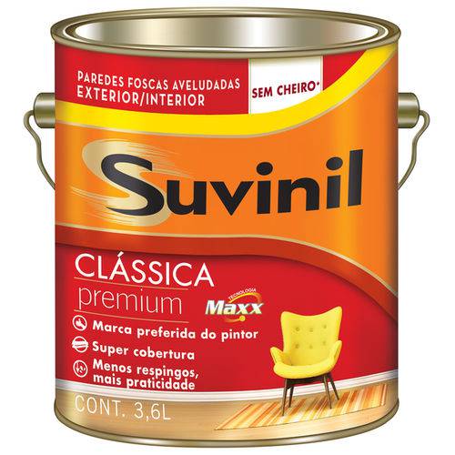 Suvinil Látex Pva Clássica Premium 3,6 Lt Branco Neve - Suvinil