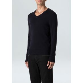 Sweater Cashmere Decote V-Marinho - GG