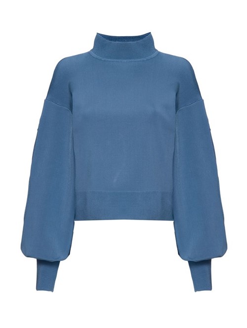 Sweater Tricô Ziper Azul Tamanho P