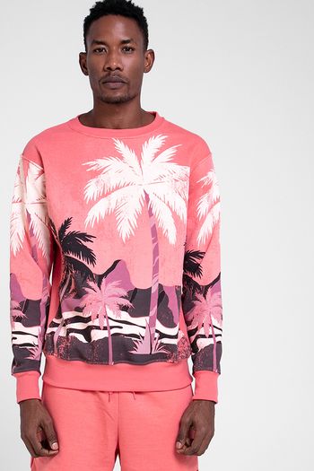 Sweatshirt Palm Tree Coral-P