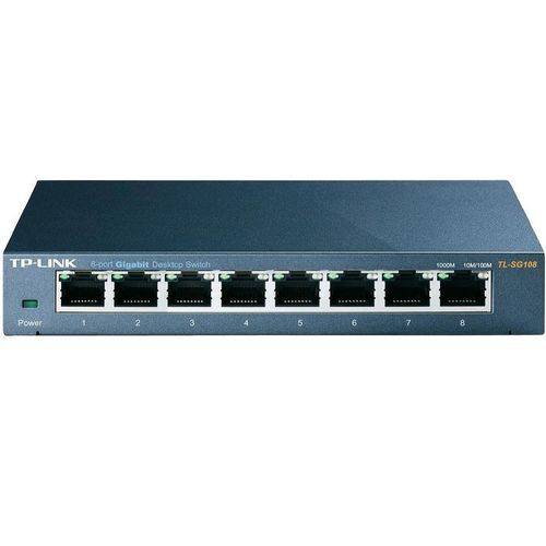 Switch 8 Portas - Gigabit - TP-Link - Grafite - TL-SG108