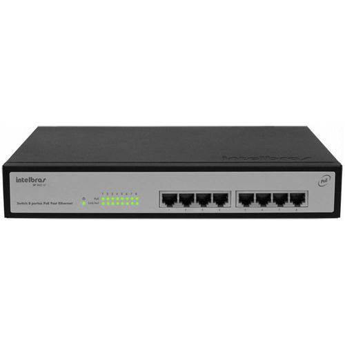 Switch 8 Portas Poe Fast Ethernet Sf802af Intelbras