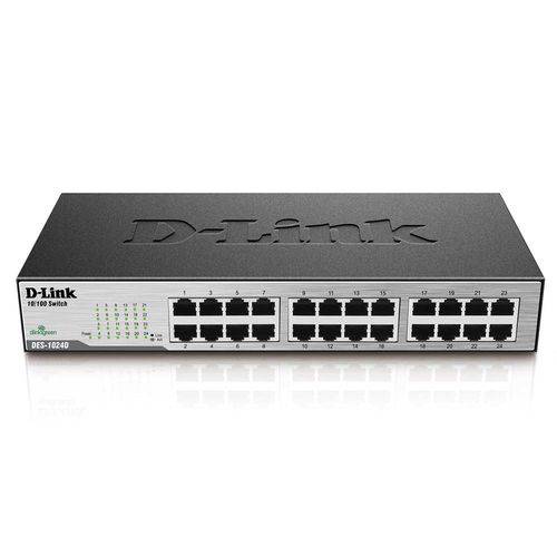 Switch D-link 24 Portas 10/100 Mbps - Des-1024d