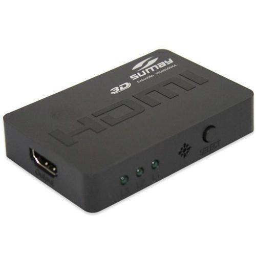 Switch HDMI 1.4 - (3x1) - Sumay - Preto - SM-SW300