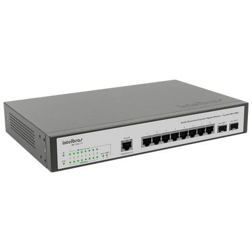 Switch Intelbras Sg 1002 Mr Gerenciável 8 Portas Gigabit Ethernet + 2 Portas Mini-gbic