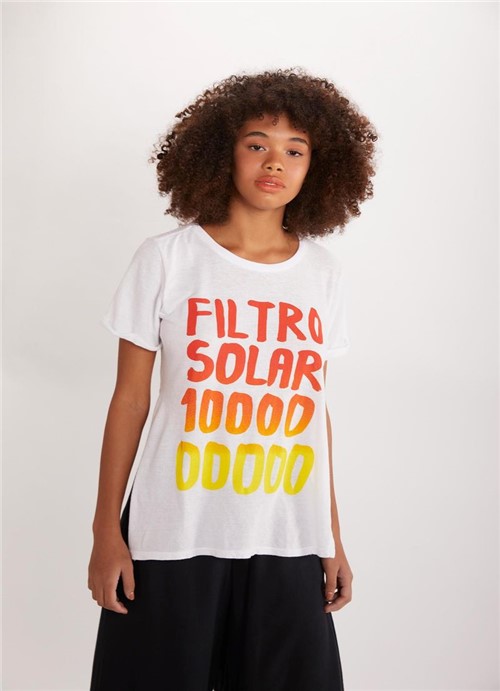 T Shirt Abertura Silk Filtro Solar Branco P
