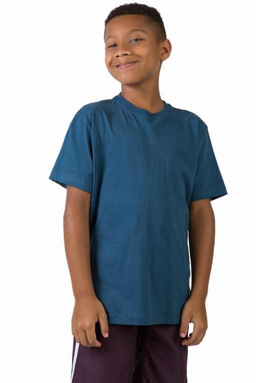 T-Shirt Basica Comfort Infantil Masculino Azul Petróleo Azul Petróleo/04