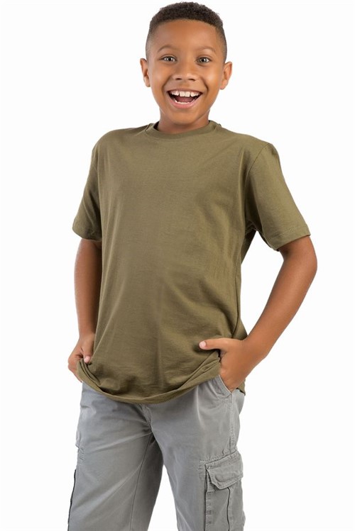 T-Shirt Basica Comfort Infantil Masculino Verde Militar Verde Militar/04