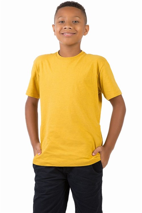 T-Shirt Básica Infantil Masculino Amarelo Escuro Amarelo Escuro/08