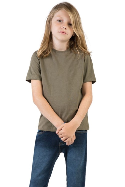 T-Shirt Básica Infantil Masculino Verde Militar Verde Militar/12