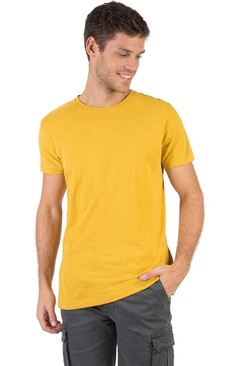 T-Shirt Básica Mescla Comfort Amarelo Amarelo/P