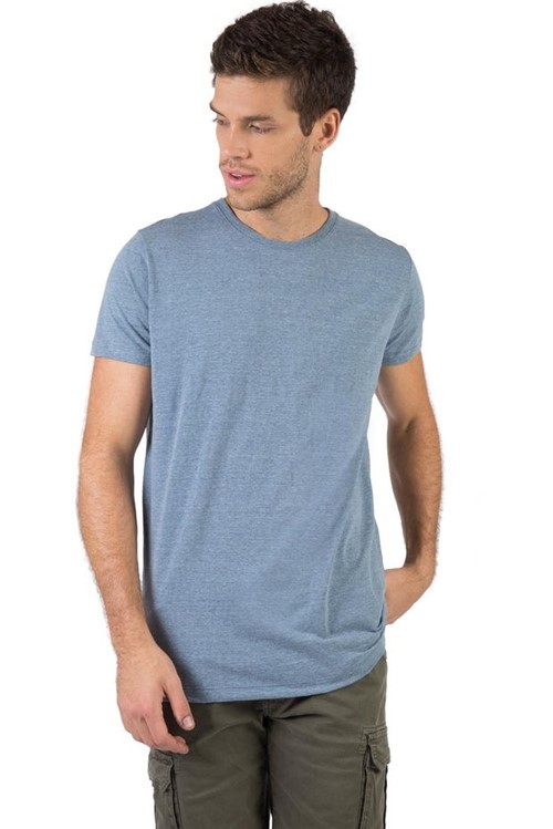 T-Shirt Básica Mescla Comfort Azul Claro Azul Claro/P