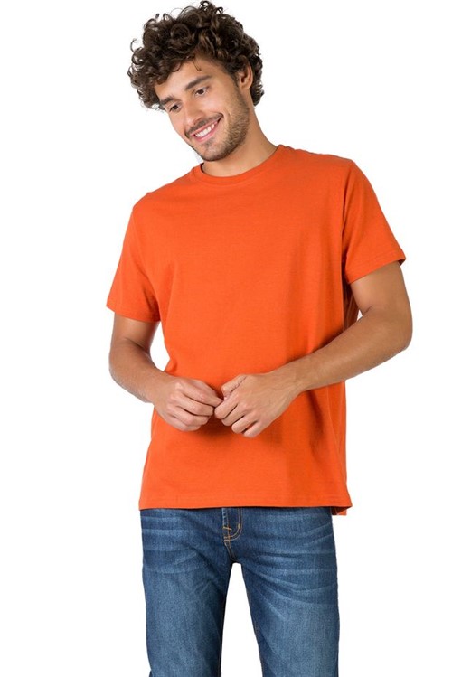 T-Shirt Básica Mescla Comfort Laranja Laranja/P