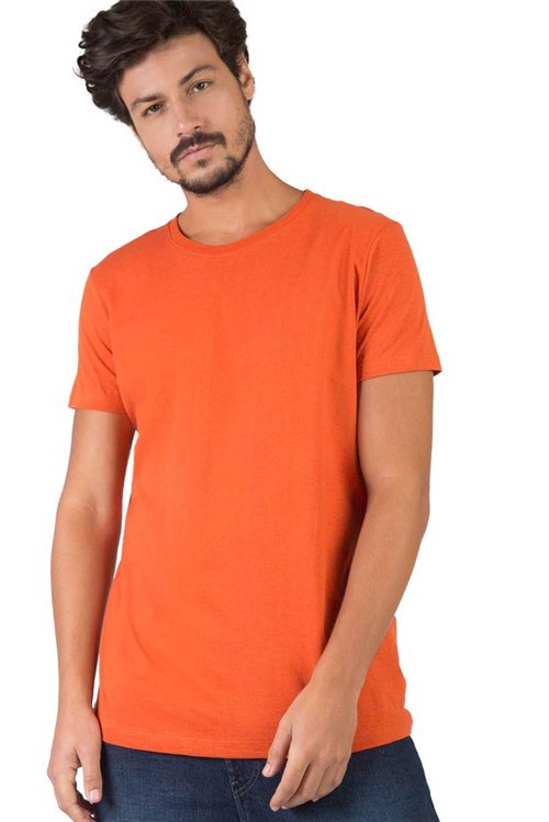 T-Shirt Básica Mescla Comfort Laranja Laranja/P