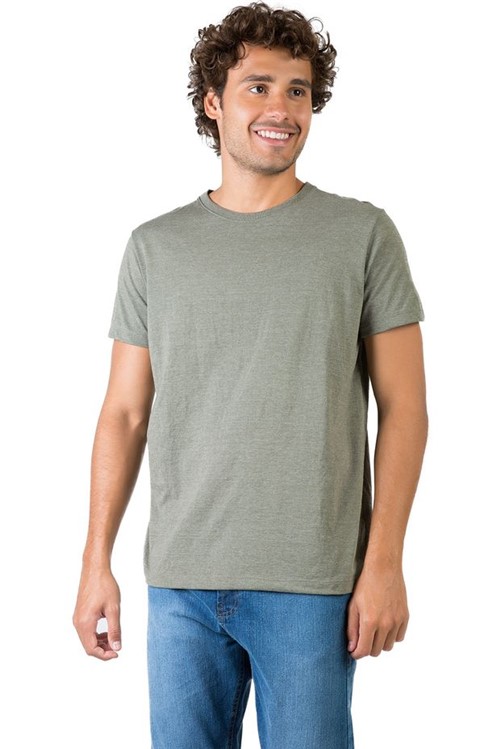 T-Shirt Básica Mescla Comfort Verde Militar Verde Militar/P